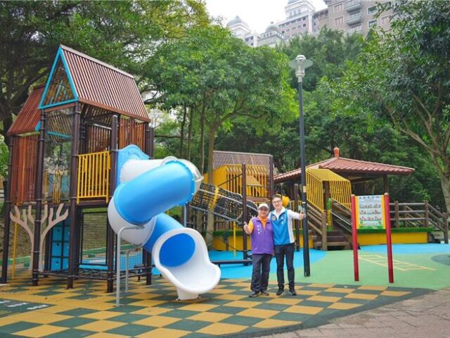 台灣新聞通訊社-蘆竹吉林公園大變身！廢棄遊具重生「森林小屋」