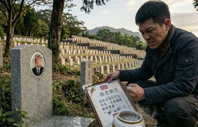 台灣新聞通訊社-男闖五指山軍墓！偷前女友老爸「骨灰罈、旌忠狀」嗆：殘骸自取