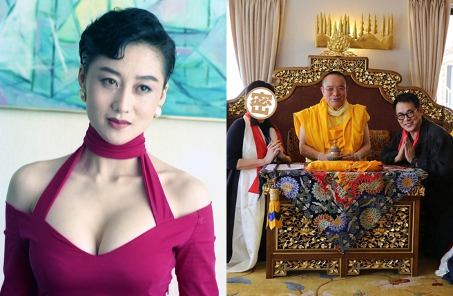 台灣新聞通訊社-64歲前性感女神利智久違現身 頂短髮和李連杰一起下跪仁波切