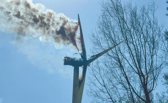 台灣新聞通訊社-陸域風機起火無救災機制 居民、環團籲停設