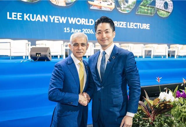 台灣新聞通訊社-李光耀世界城市獎領獎再遇倫敦市長  蔣萬安：期待台北再相會