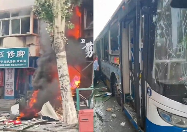 台灣新聞通訊社-遼寧商鋪氣爆！ 公車靠站遭波及 釀2死13傷