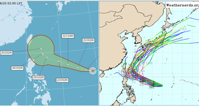 台灣新聞通訊社-天氣》米克拉生成！直撲台灣東方海面 最新路徑出爐