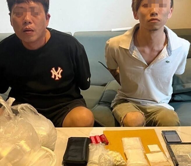 台灣新聞通訊社-掃蕩詐團破毒窟!柬埔寨公寓逮2台男 冰毒白粉「分裝一條龍」