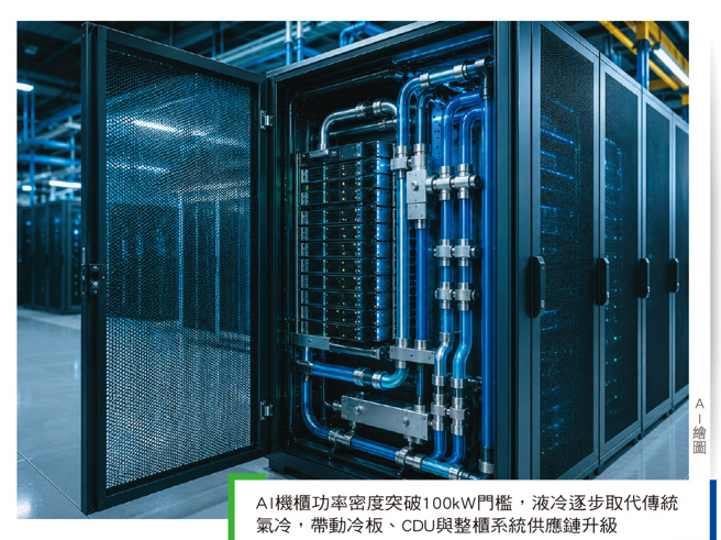 台灣新聞通訊社-AI功耗「從晶片燒到整櫃」液冷變標配 點名4台廠狂搶系統升級