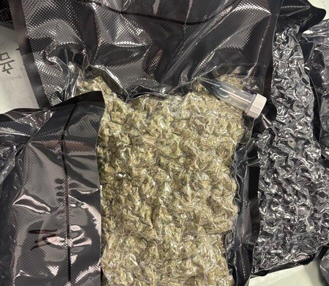 台灣新聞通訊社-行李藏61公斤大麻、市值破9千萬!2洋男桃機闖關遭逮