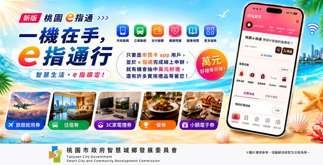 台灣新聞通訊社-桃園新版e指通綁定市民卡 最高抽2萬旅遊金