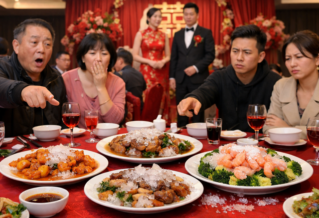 台灣新聞通訊社-新婚宴「全毀了」預製菜帶碎冰上桌！餐廳超離譜氣哭新娘