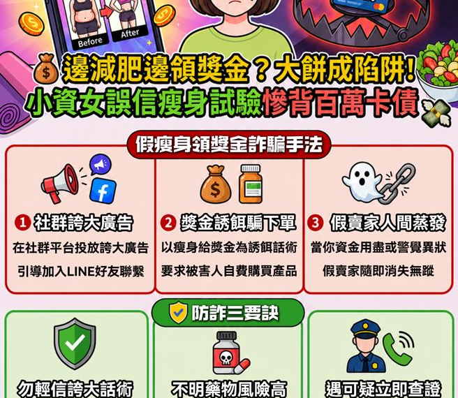 台灣新聞通訊社-快速燃脂變快速破產!小資女誤信「秘密試驗」230萬沒了