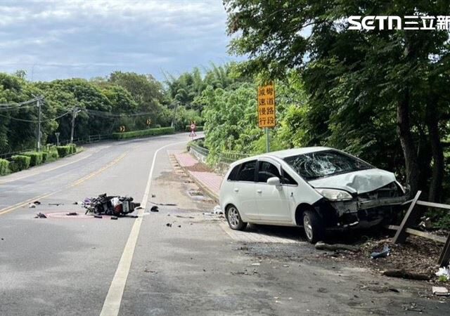台灣新聞通訊社-彰化139縣道對撞車禍！76歲嬤駕車逆向衝撞…「機車對折」騎士斷腿送醫