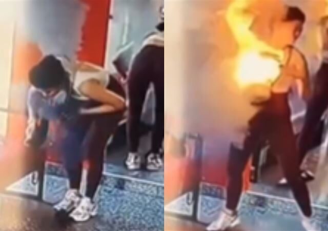 台灣新聞通訊社-行動電源突爆炸！女網紅「上半身成火球」　驚悚畫面曝光