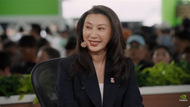 台灣新聞通訊社-黃仁勳演講場外嬌點!鴻海首位女CEO 曝AI改善產能「3關鍵數字」