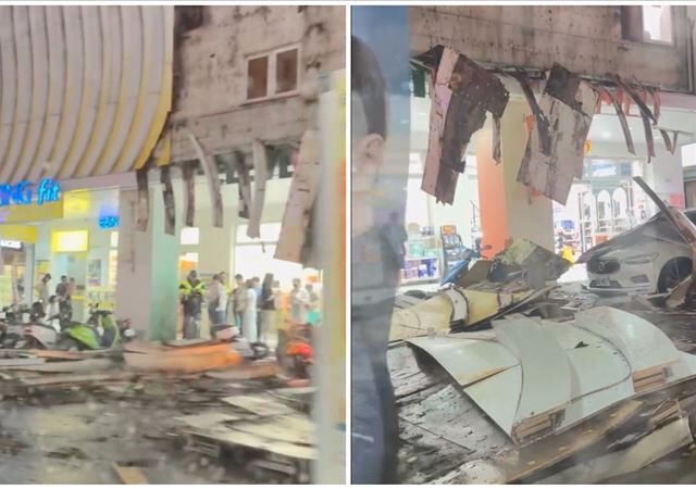 台灣新聞通訊社-快訊／台中公益路驚魂！超巨招牌「瞬間吞車」墜落畫面曝光　女乘客嚇瘋