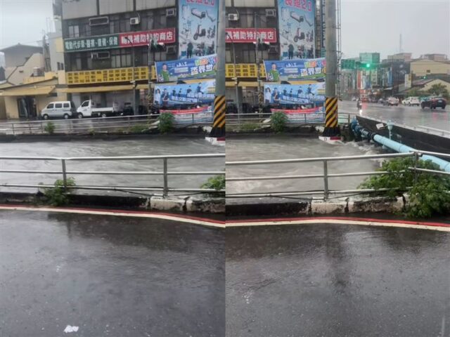 台灣新聞通訊社-雨炸屏東！殺蛇溪「快滿出橋面」　居民驚喊：上次淹出來是八八風災
