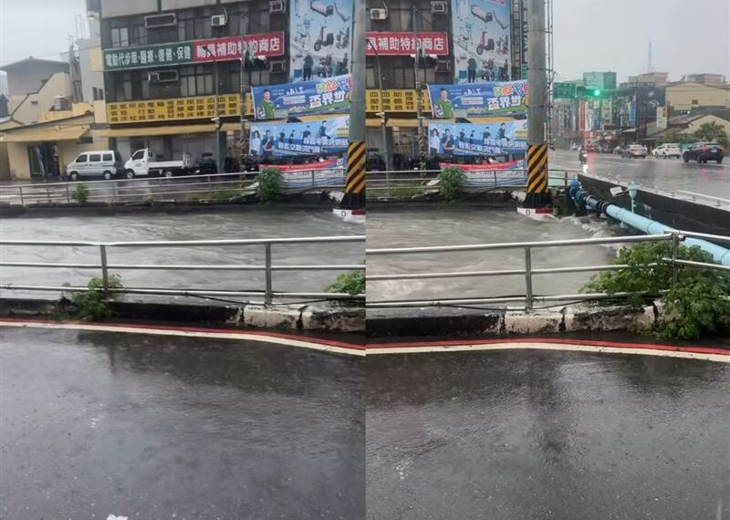台灣新聞通訊社-雨炸屏東！殺蛇溪「快滿出橋面」　居民驚喊：上次淹出來是八八風災