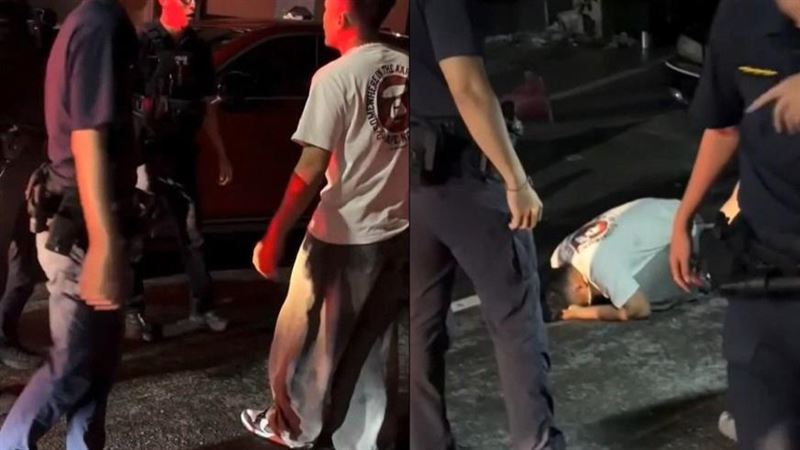 台灣新聞通訊社-台東醉男超ㄎ一ㄤ!吵鬧又下跪「我要回家」 成功搭上警車…去派出所