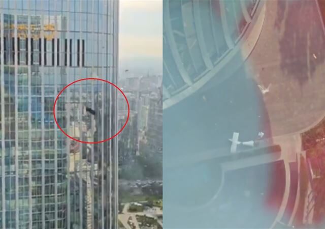 台灣新聞通訊社-北京第一高樓「中國尊」遭飛機撞擊　殘骸散落滿地