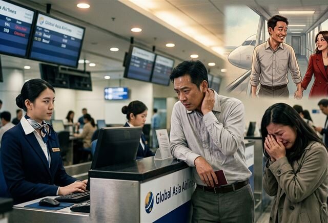 台灣新聞通訊社-送機竟變抓姦現場！地勤一句例行詢問　正宮當場抓包老公偷帶小三