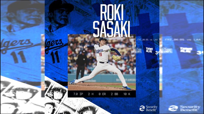 台灣新聞通訊社-MLB／上次天使交手飆8K！佐佐木朗希再碰頭7局飆生涯新高10K