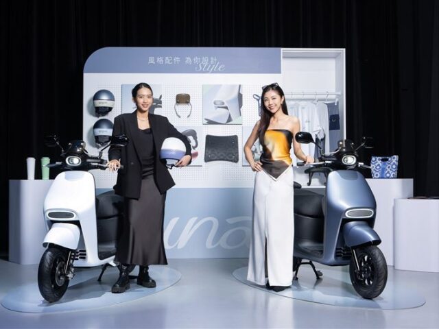 台灣新聞通訊社-Lulu首代言電動機車 Gogoro Luna 穿高跟鞋挑戰立中柱 驚呼：太輕了吧！