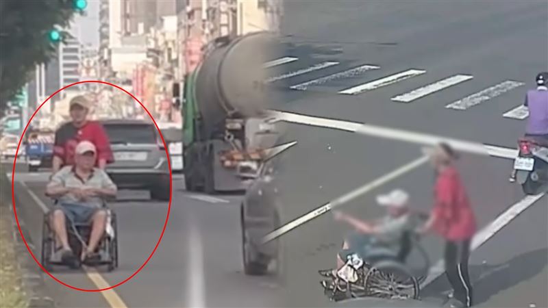 台灣新聞通訊社-畫面曝！移動神主牌…老翁詭指一處「看護秒推輪椅逆向」2命入虎口