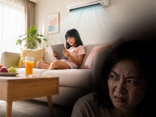 台灣新聞通訊社-女兒考完試吹冷氣看平板！媽自稱亞洲家長喊惱火　網灌爆：當你小孩真慘