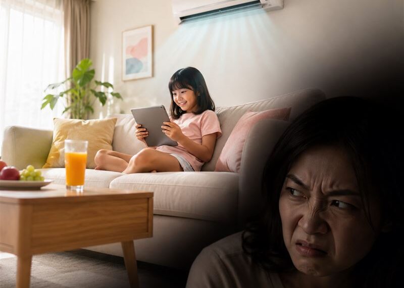 台灣新聞通訊社-女兒考完試吹冷氣看平板！媽自稱亞洲家長喊惱火　網灌爆：當你小孩真慘