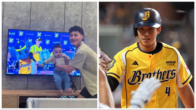 台灣新聞通訊社-中職／兄弟同日MVP！張政禹抱娃看弟弟領獎　張士綸曝全家視訊超溫馨
