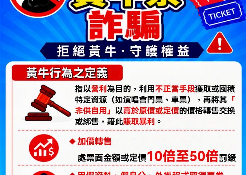 台灣新聞通訊社-演唱會黃牛慘了!行政院:最高可處3年徒刑 提醒民眾落實購票三不原則