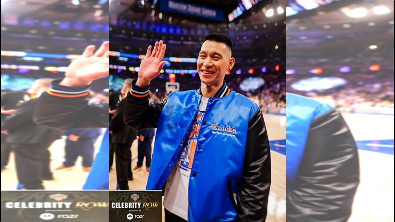 台灣新聞通訊社-NBA/隔14年重返MSG 林書豪現身總決賽引歡呼!史派克李拿球衣求簽名