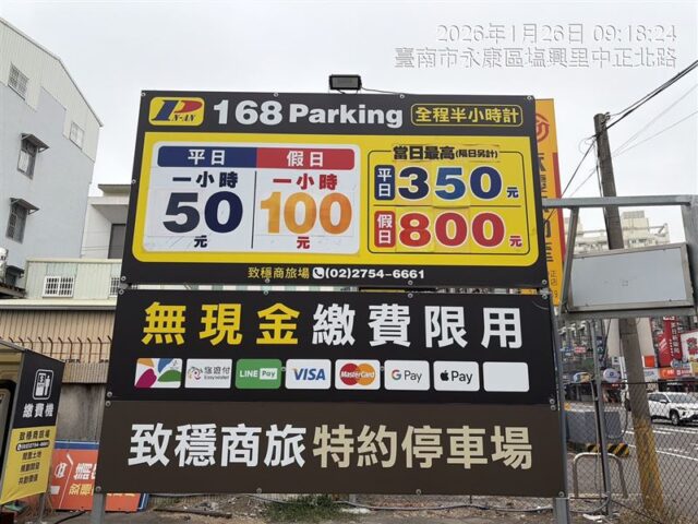 台灣新聞通訊社-停車1小時飆120元！端午衝台南當心「高價停車坑」破百元區域曝光