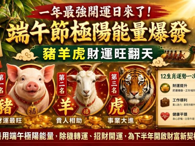 台灣新聞通訊社-今天端午節！雨揚老師曝光財神爺最愛這3生肖　大賺金山一路賺到尾牙
