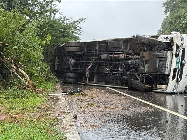 台灣新聞通訊社-快訊／公車台2甲線自撞護欄翻車　駕駛＋乘客2人傷