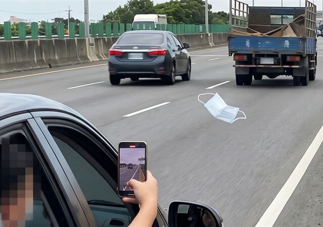 台灣新聞通訊社-一片口罩輕輕飄落…遭檢舉「重罰1.2萬」駕駛含冤打訴訟！再多付300元