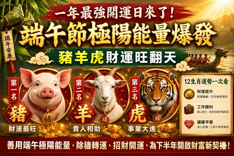 台灣新聞通訊社-明天端午節!雨揚老師曝光財神爺最愛這3生肖 大賺金山一路賺到尾牙