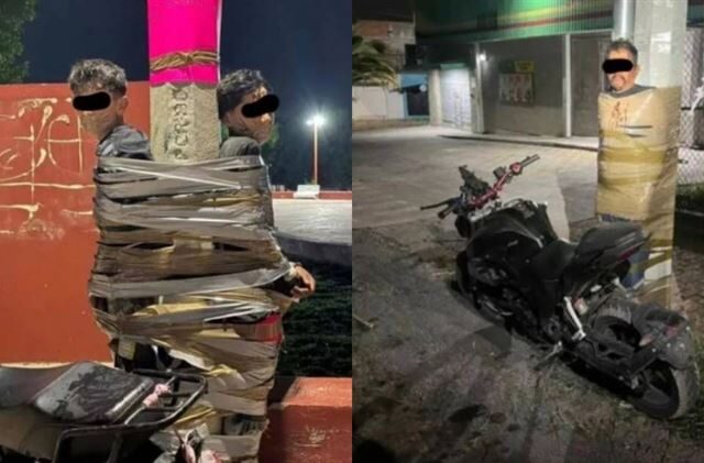 台灣新聞通訊社-墨西哥驚現真人版「蝙蝠俠」！抓偷車賊綁路燈示眾　警放話全力逮人