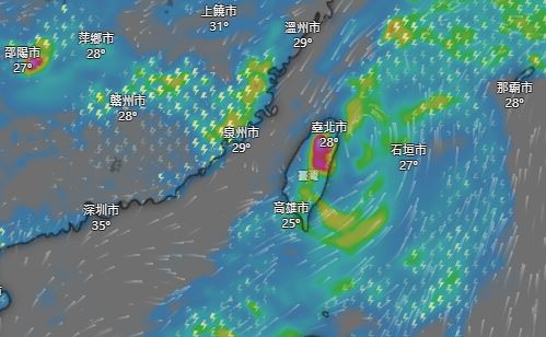 台灣新聞通訊社-週五熱帶性低氣壓接近台灣「有機會升級颱風」！各地降雨時程曝光