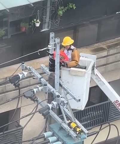 台灣新聞通訊社-台電人員爬電桿拆鳥巢！下秒掏「1神物」改裝　網讚：人性化暖心國家