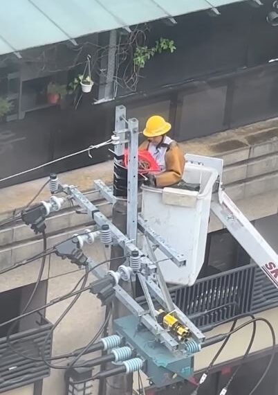 台灣新聞通訊社-台電人員爬電桿拆鳥巢!下秒掏「1神物」改裝 網讚:人性化暖心國家