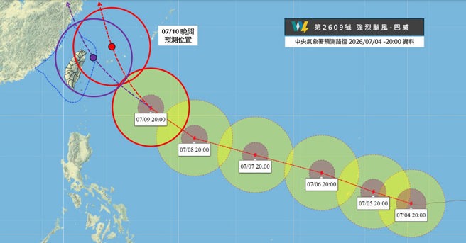 台灣新聞通訊社-巴威颱風暴風圈擴大!專家示警「近台不是巔峰也有威脅」 3可能路線曝