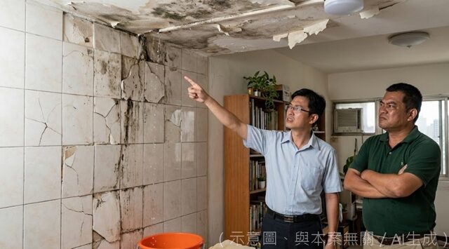 台灣新聞通訊社-社區大樓屋頂平台漏水拖5年 管委會拒修還甩鍋給住戶