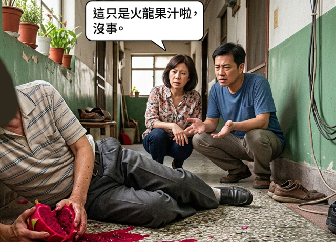 台灣新聞通訊社-見老父倒血泊24小時!冷血兒女嗆「自己擦」釀死 瞎辯:是火龍果汁