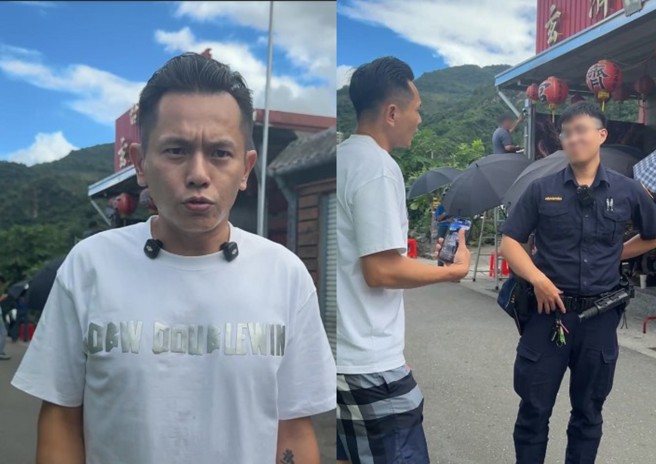 台灣新聞通訊社-網紅AJ哥直播大唱「我在玄濟宮走九遍」遭報警 網諷:警察好可憐