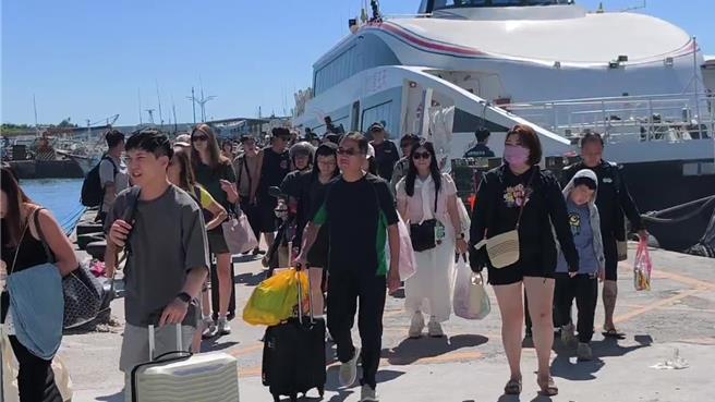 台灣新聞通訊社-巴威颱風來襲!遊客趕離島、菜肉商逆向搶運物資