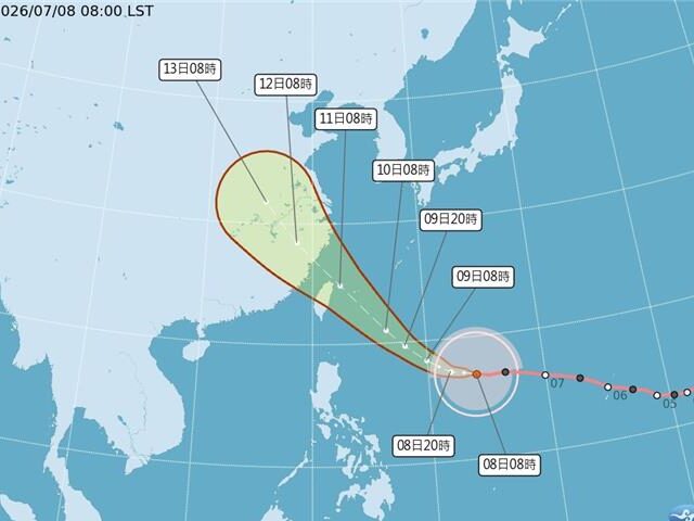 台灣新聞通訊社-強颱巴威襲金門機率增至52％ 7／10入夜嚴防風雨