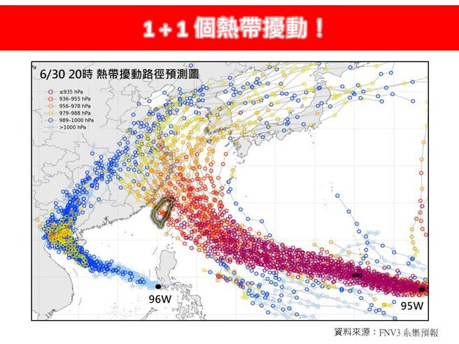台灣新聞通訊社-95W恐成強颱 專家曝路徑 下周這2天接近台灣