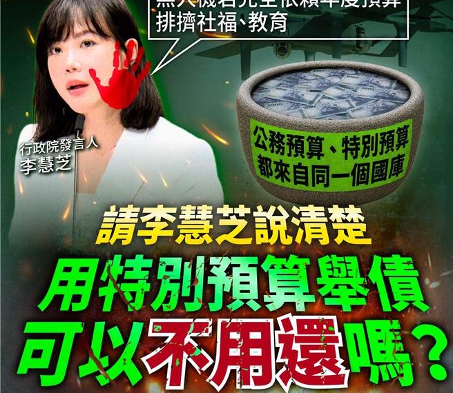 台灣新聞通訊社-政院稱在野無人機版本排擠社福 民眾黨團酸:特別預算舉債就不用還?