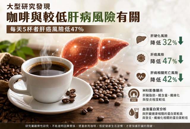 台灣新聞通訊社-統計研究：每天5杯咖啡 肝癌風險降低47％