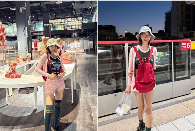 台灣新聞通訊社-「真人版娜美」逛科教館！球衣風穿搭露小蠻腰 甜喊：很不科學