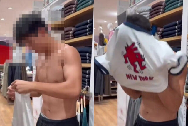 台灣新聞通訊社-陸健身網紅逛UNIQLO「脫衣試穿！」日網炸鍋：拜託別來日本